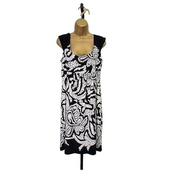 Donna Morgan Dresses & Skirts - DONNA MORGAN Black Cream Babydoll Dress Womens 12 Pockets Knee Length Office